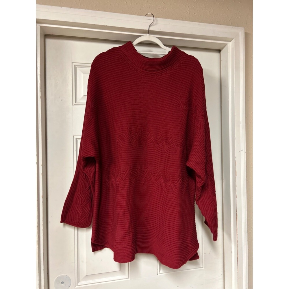NWT FDJ French Dressing Jeans Dolman Sleeve Cranberry Red Sweater XXL
